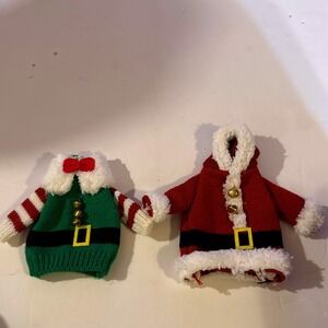 Unbranded Wine Bottle Covers Holiday OS Red Green  Christmas Decor Set